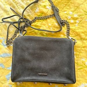 Rebecca Minkoff Suede & Leather Purse with Heavy Metal Chain & Studs